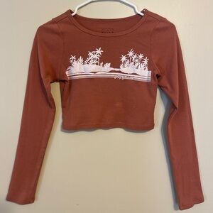 Billabong Rust Long Sleeve Crop Top